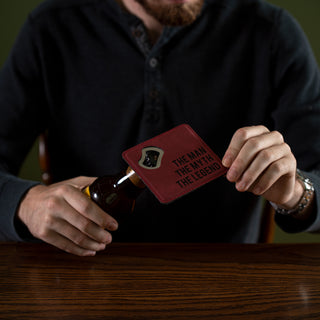 The Legend 4" x 4" Bottle Opener Coaster