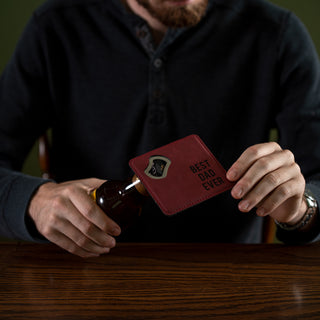Best Dad 4" x 4" Bottle Opener Coaster