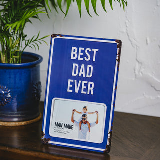 Best Dad 8" x 11.75" Tin Frame (Holds 6" x 4" Photo)