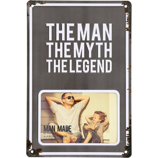 Man Myth Legend 8" x 11.75" Tin Frame (Holds 6" x 4" Photo)