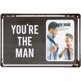 The Man 11.75" x 8" Tin Frame (Holds 4" x 6" Photo)