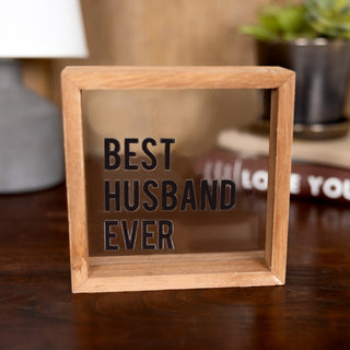 Best Husband Ever 5" x 5" Wood Framed Glass Plaques