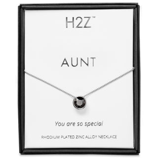 Aunt Jet 16"-17.5" Rhodium Necklace