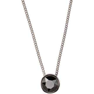 Aunt Jet 16"-17.5" Rhodium Necklace