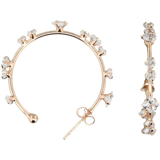 Stunning Crystal in Rose Gold 1.25" Cubic Zirconia Hoop Earrings