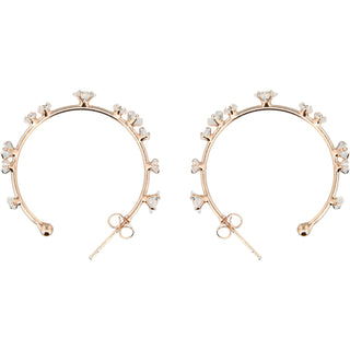 Stunning Crystal in Rose Gold 1.25" Cubic Zirconia Hoop Earrings