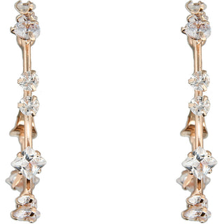 Stunning Crystal in Rose Gold 1.25" Cubic Zirconia Hoop Earrings