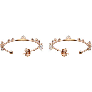Stunning Crystal in Rose Gold 1.25" Cubic Zirconia Hoop Earrings