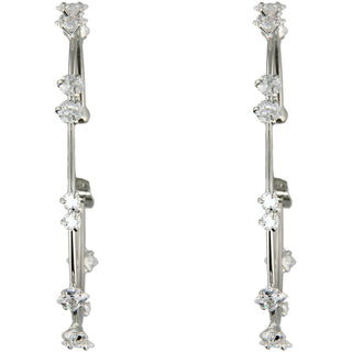 Stunning Crystal in Silver 2" Cubic Zirconia Hoop Earrings