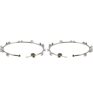 Stunning Crystal in Silver 2" Cubic Zirconia Hoop Earrings
