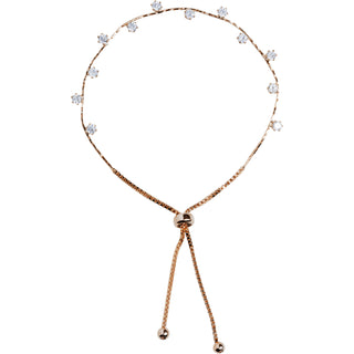 Stunning Crystal in Rose Gold 10.5" Cubic Zirconia Adjustable Slide Bracelet