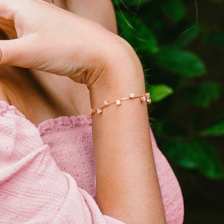 Stunning Crystal in Rose Gold 10.5" Cubic Zirconia Adjustable Slide Bracelet
