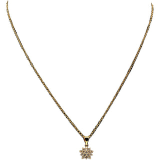 Happy Floral Burst Topaz Zircon - 16.5"-18.5" Inspirational 18K Gold Plated Gift Set