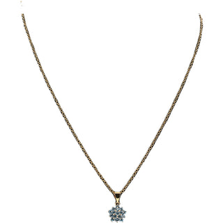 Believe Floral Burst Aquamarine Zircon - 16.5"-18.5" Inspirational 18K Gold Plated Gift Set