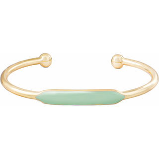 Gold Mint Enamel Bangle Bracelet