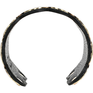 Gold & Black 1.75" Geometric Cuff Bracelet