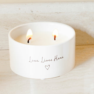 Love Lives Here Double Wick 10 oz 100% Soy Wax Candle Scent: Tranquility