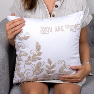 Loved Vines - 16" Punch Needle Embroidered Pillow