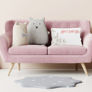 Baby Girl Vines - 16" x 10" Punch Needle Embroidered Pillow