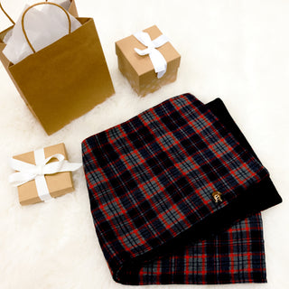 Warm Plaid 58.5" x 11" Flannel Pocket Scarf