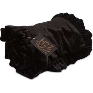 Black Ruffled Velvet Scarf