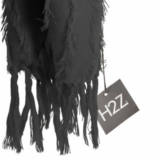 Gray Oversized Frayed Scarf