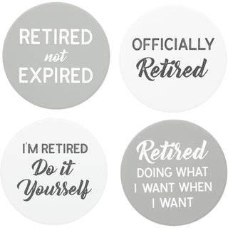 Retired Life 4" Ceramic Coasters (Set of 4)