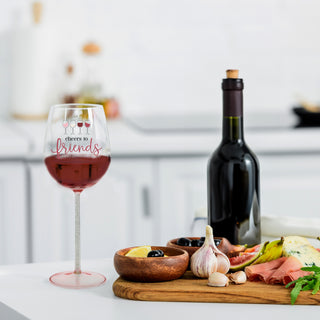 Cheers To Friends Gift Boxed 17 oz Wine Glass