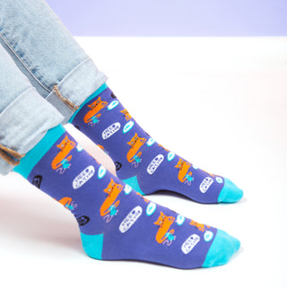 Not Meow-tivated S/M Unisex Cotton Blend Sock