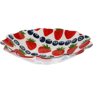 Strawberries 9.25" Glass Bowl
