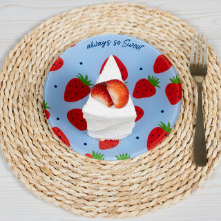 Strawberries 8" Glass Appetizer Plate