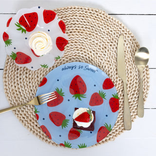 Strawberries 8" Glass Appetizer Plate