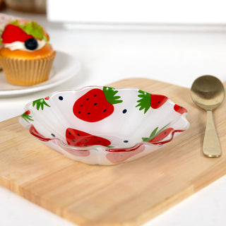 Strawberries 6" Glass Bowl