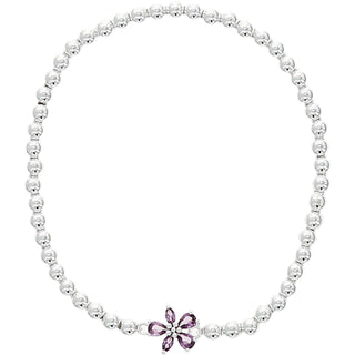 Celebrating You Silver-Plated Cubic Zirconia Beaded Stretch Bracelet