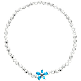 Sending Love Silver-Plated Cubic Zirconia Beaded Stretch Bracelet