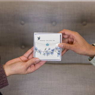 Sending Love Silver-Plated Cubic Zirconia Beaded Stretch Bracelet