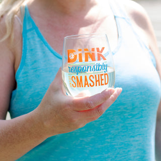 Dink Responsibly 18 oz Stemless Wine Glass