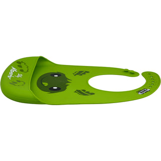 Green Silly Monster 12" Silicone Catch All Bib