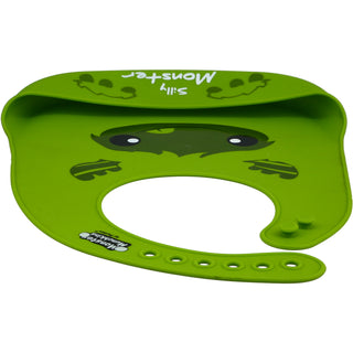 Green Silly Monster 12" Silicone Catch All Bib