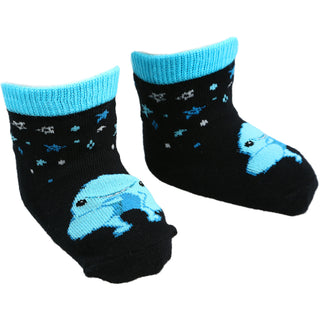 Blue Snack Monster 0-12 Month Non-slip Baby Socks