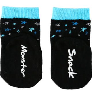 Blue Snack Monster 0-12 Month Non-slip Baby Socks