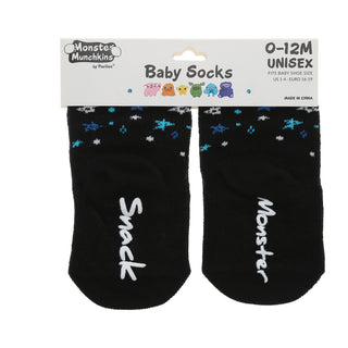 Blue Snack Monster 0-12 Month Non-slip Baby Socks