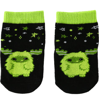 Green Silly Monster 0-12 Month Non-slip Baby Socks