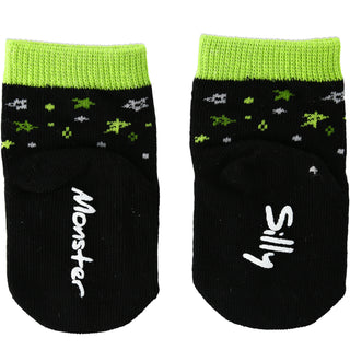 Green Silly Monster 0-12 Month Non-slip Baby Socks