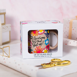 You Are Awesome 18 oz Glass Mug
