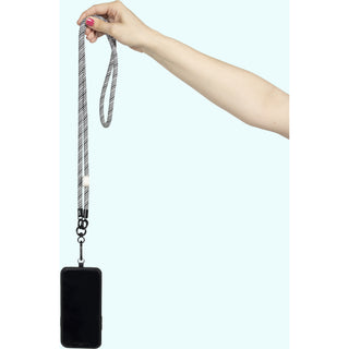 Black Stripe Soft Nylon Crossbody Phone Lanyard