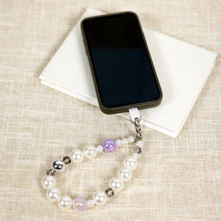 Lavender Beaded Hands-Free Wrist Strap