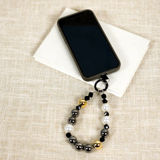 Gold Beaded Hands-Free Wrist Strap