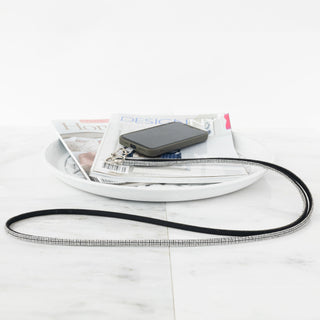 White Crossbody Soft Gemmed Phone Lanyard