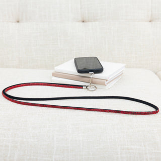 Red Crossbody Soft Gemmed Phone Lanyard